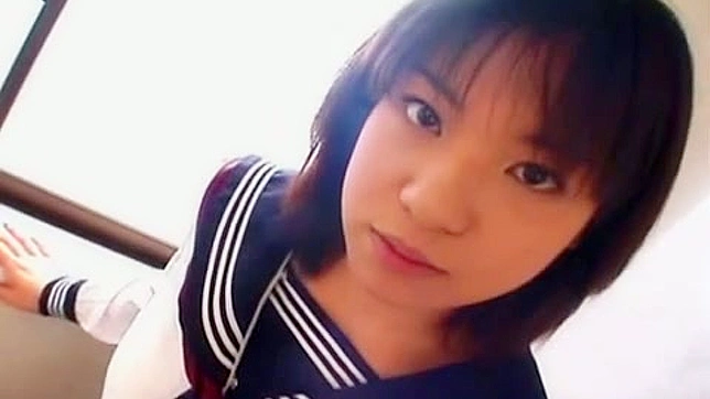 Cutie Rino Sayaka cornered in bathroom for a nice blowjob