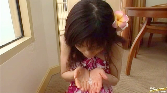 Jav star Nana Sakura enjoys the view and then a blowjob