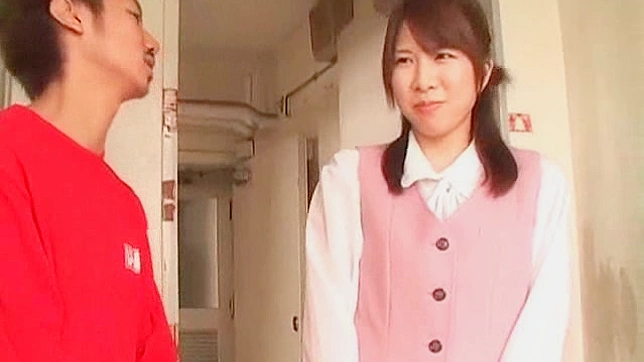 Daring and sexy japanese  is giving deep blowjob on her knees