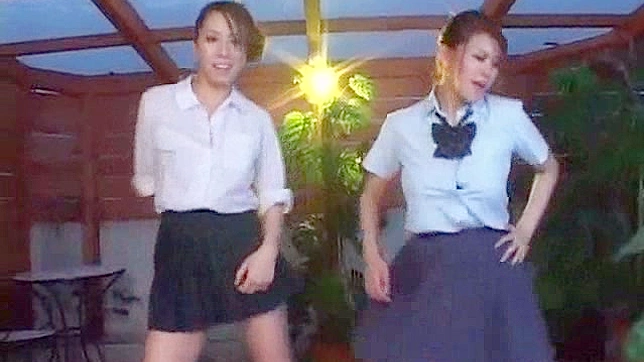 Pleasing japanese teens are demonstrating elastic rumps