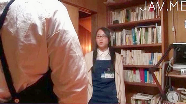 Hot nerd gets nailed by a horney guy in the library