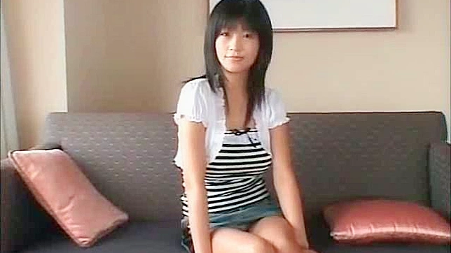 Japanese solo girl with black hair is masturbating indoors