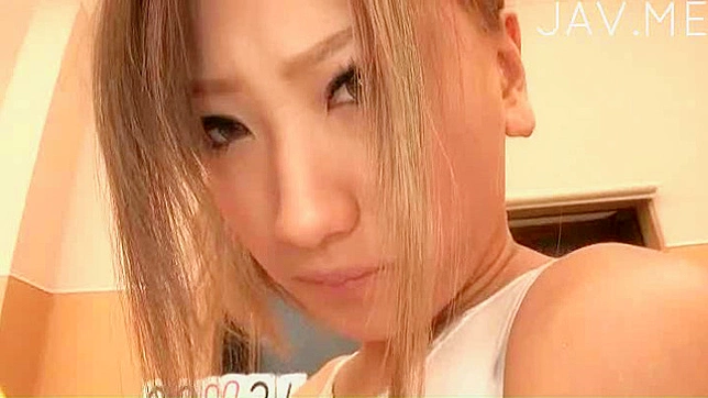 Hot Japanese babe offers a wild and wet pussy loving session