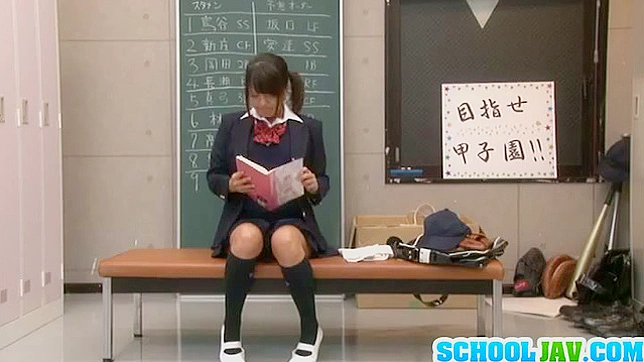 Rough classroom fucking for demure Asian schoolgirl
