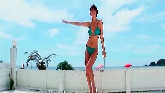 Gorgeous Asian teen bares her hot body in sexy bikinis