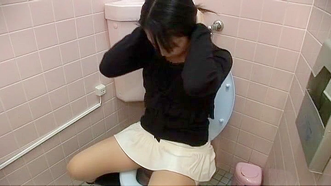 Caught On Spy Camera - Office Lady Discreetly Fingering Herself in the Restroom