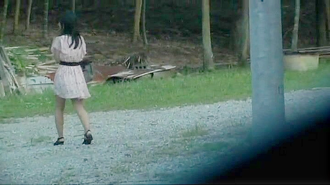 Voyeurism Captured on Camera, Japanese Girl Pleasuring Herself Outdoors, Risky Masturbation
