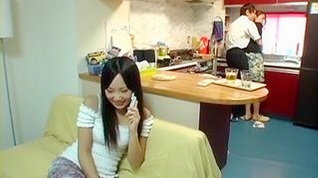 Sexy MILF Gets Fucked by Boyfriend Friend in Kitchen while girlfriend is on phone