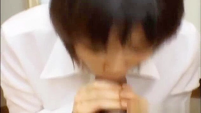 Japanese MILF Ruri Anno's Secret Blowjob Skills on Break!