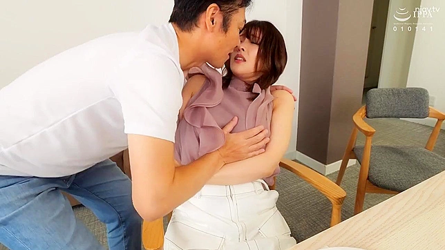 Helplessly Horny: Submissive Japanese Cuckold Watches Wife Get Pounded