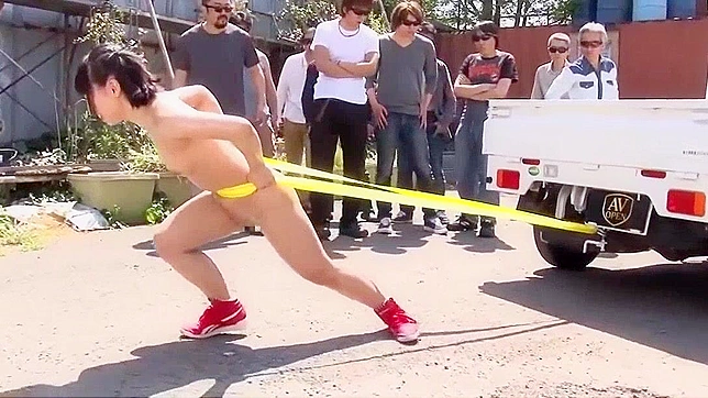 Jav Porn Video ~ Fit Japanese Girl Shows Off Her Strength Outdoors