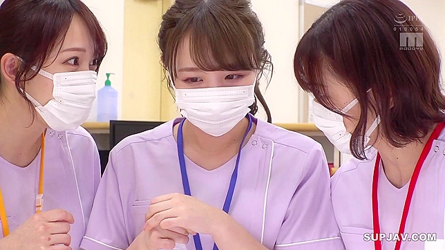 FFFM Three Japanese Bitches Nurses Taking Turns on a Big Cock at Hospital